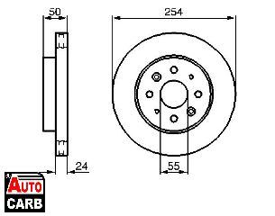 Δισκοπλακα BOSCH 0986479231 για KIA RIO 2000-2011