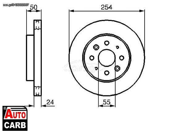 Δισκοπλακα BOSCH 0986479231 για KIA RIO 2000-2011