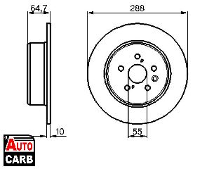 Δισκοπλακα BOSCH 0986479243 για TOYOTA AVENSIS 1997-2003