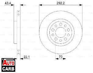 Δισκοπλακα BOSCH 0986479326 για ALFA ROMEO 159 2005-2012, ALFA ROMEO BRERA 2006-2011