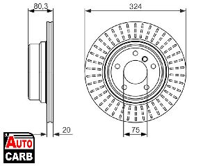 Δισκοπλακα BOSCH 0986479350 για BMW X5 2000-2006