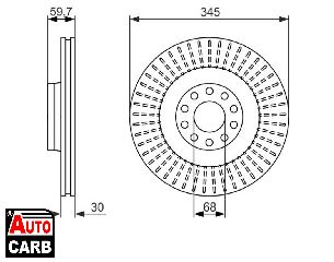 Δισκοπλακα BOSCH 0986479589 για AUDI A8 1994-2005