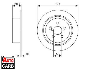 Δισκοπλακα BOSCH 0986479613 για TOYOTA AVENSIS 1997-2003