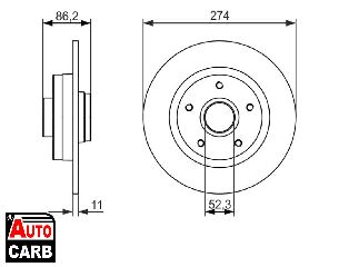 Δισκοπλακα BOSCH 0986479682 για RENAULT GRAND 2009-, RENAULT SCÉNIC 2008-