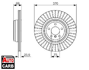 Δισκοπλακα BOSCH 0986479730 για BMW 5 2009-2017, BMW 7 2008-2015