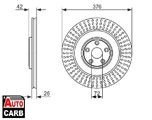 Δισκοπλακα BOSCH 0986479756 για JAGUAR F-TYPE 2012-, JAGUAR XF 2008-2015, JAGUAR XK 2006-2014