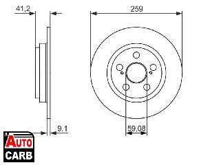 Δισκοπλακα BOSCH 0986479766 για TOYOTA URBAN 2007-2016