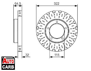 Δισκοπλακα BOSCH 0986479A64 για TOYOTA LAND 1984-2008