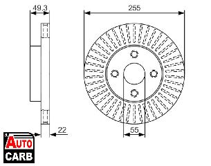 Δισκοπλακα BOSCH 0986479T11 για TOYOTA COROLLA 2000-2008, TOYOTA HILUX 1982-2001