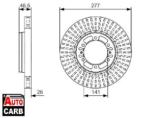 Δισκοπλακα BOSCH 0986479T41 για HYUNDAI H-1 1997-2008