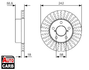 Δισκοπλακα BOSCH 0986479U69 για SUBARU LEGACY 1989-1995