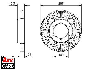 Δισκοπλακα BOSCH 0986479U90 για TOYOTA DYNA 2001-, TOYOTA TOYOACE 1996-2011