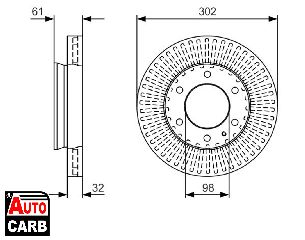 Δισκοπλακα BOSCH 0986479V32 για FORD RANGER 2011-, MAZDA BT-50 2011-