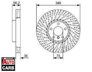 Δισκοπλακα BOSCH 0986479W19 για BMW 5 2009-2017, BMW 6 2010-2018, BMW 7 2008-2015