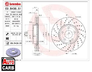 Δισκοπλακα BREMBO 09B43651 για MERCEDES-BENZ A-CLASS 2012-2018, MERCEDES-BENZ B-CLASS 2011-2018, MERCEDES-BENZ CLA 2013-2019