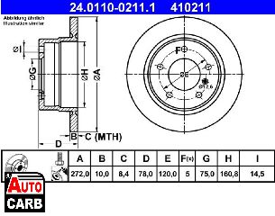 Δισκοπλακα ATE 24011002111 για BMW 3 1994-2000