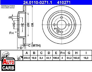 Δισκοπλακα ATE 24011002711 για MINI MINI 2001-2015