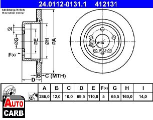 Δισκοπλακα ATE 24011201311 για OPEL OMEGA 1993-2005