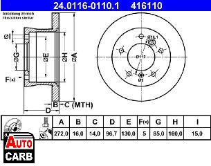 Δισκοπλακα ATE 24011601101 για MERCEDES-BENZ G-CLASS 1989-, MERCEDES-BENZ SPRINTER 1995-2012, VW LT 1996-2006