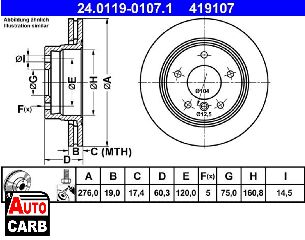 Δισκοπλακα ATE 24011901071 για BMW 3 1990-2007