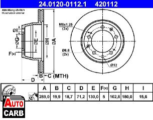 Δισκοπλακα ATE 24012001121 για PORSCHE 924 1975-1989, PORSCHE 928 1977-1995, PORSCHE 944 1981-1991