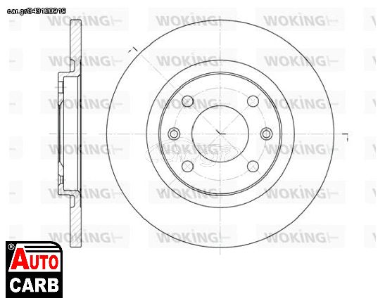 Δισκοπλακα WOKING D653600 για CITROEN BERLINGO 1996-2011, CITROEN C2 2003-2017, CITROEN C3 2002-