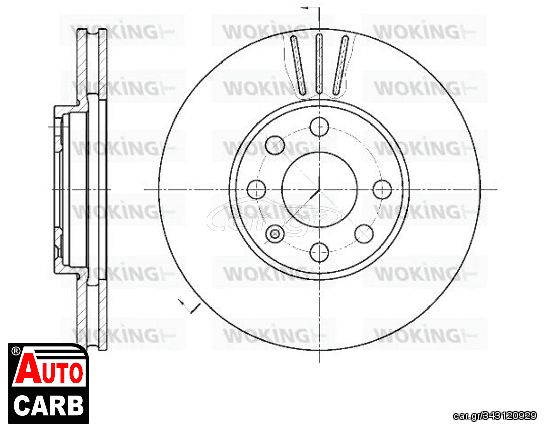 Δισκοπλακα WOKING D657210 για OPEL ASTRA 1991-2009, VAUXHALL ASTRAVAN 1991-2006