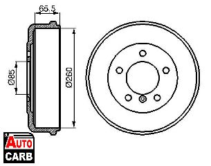 Ταμπουρο BOSCH 0986477038 για MERCEDES-BENZ G-CLASS 1989-, MERCEDES-BENZ T1 1977-1996, PUCH G-MODELL 1989-2001