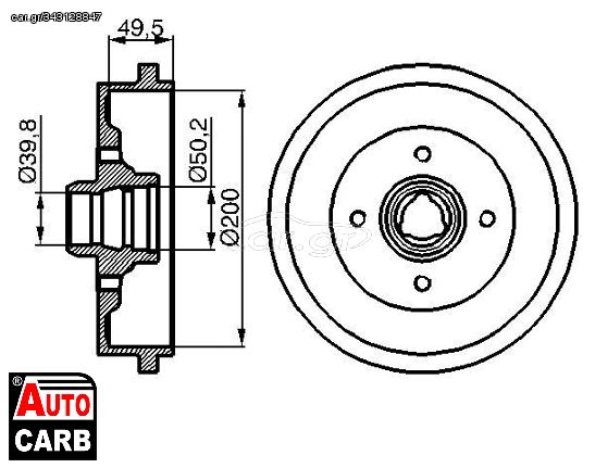 Ταμπουρο BOSCH 0986477041 για AUDI 80 1972-1987, AUDI 90 1984-1988, SEAT CORDOBA 1993-2002