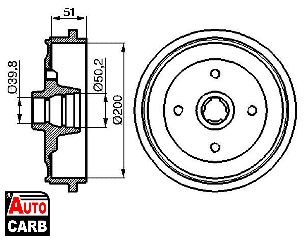 Ταμπουρο BOSCH 0986477053 για AUDI 80 1986-1991, AUDI 90 1987-1991