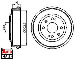 Ταμπουρο BOSCH 0986477059 για MG MG 2001-2005, ROVER 200 1989-2000, ROVER 400 1990-2000