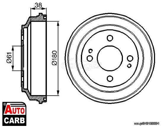 Ταμπουρο BOSCH 0986477063 για HONDA CITY 1997-2003, HONDA CIVIC 1983-2001, HONDA CRX 1983-1998