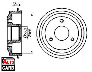 Ταμπουρο BOSCH 0986477066 για CITROEN AX 1986-1998, CITROEN SAXO 1996-2004, PEUGEOT 106 1991-2005