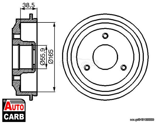 Ταμπουρο BOSCH 0986477066 για CITROEN AX 1986-1998, CITROEN SAXO 1996-2004, PEUGEOT 106 1991-2005