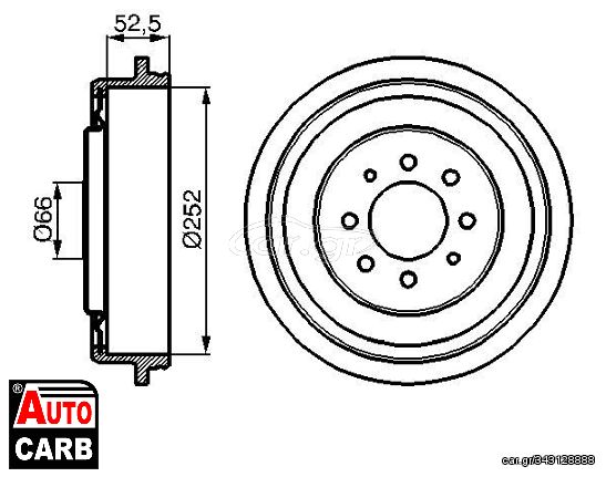 Ταμπουρο BOSCH 0986477067 για RENAULT 18 1978-1994, RENAULT 21 1986-1997, RENAULT 25 1984-1993