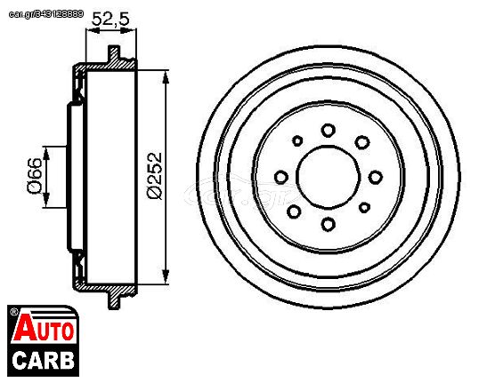 Ταμπουρο BOSCH 0986477067 για RENAULT 18 1978-1994, RENAULT 21 1986-1997, RENAULT 25 1984-1993