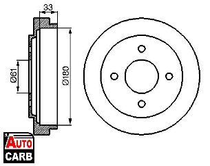 Ταμπουρο BOSCH 0986477069 για NISSAN MICRA 1992-2007