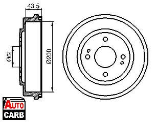 Ταμπουρο BOSCH 0986477081 για HONDA ACCORD 1985-1989, HONDA CIVIC 1991-2001, HONDA LOGO 1999-2002