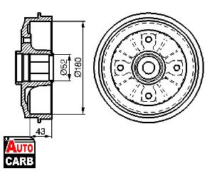 Ταμπουρο BOSCH 0986477114 για CITROEN VISA 1978-1991, PEUGEOT 205 1983-2000