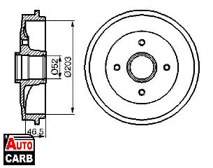 Ταμπουρο BOSCH 0986477124 για CITROEN SAXO 1996-2004, PEUGEOT 106 1996-2005, PEUGEOT 206 1998-2012