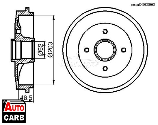 Ταμπουρο BOSCH 0986477124 για CITROEN SAXO 1996-2004, PEUGEOT 106 1996-2005, PEUGEOT 206 1998-2012