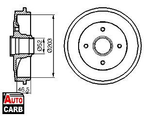 Ταμπουρο BOSCH 0986477127 για OPEL AGILA 2000-2007, SUZUKI WAGON 2000-2012, VAUXHALL AGILA 2000-2008