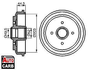 Ταμπουρο BOSCH 0986477149 για FORD FIESTA 2001-2014, FORD FUSION 2002-2012, MAZDA 2 2003-2007