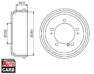 Ταμπουρο BOSCH 0986477169 για OPEL MOVANO 1998-, RENAULT MASTER 1998-, VAUXHALL MOVANO 1998-2010