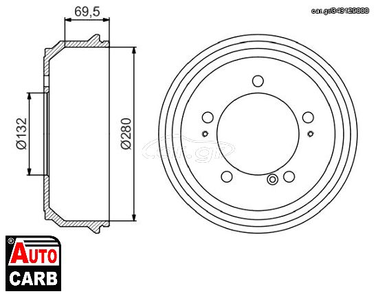 Ταμπουρο BOSCH 0986477169 για OPEL MOVANO 1998-, RENAULT MASTER 1998-, VAUXHALL MOVANO 1998-2010