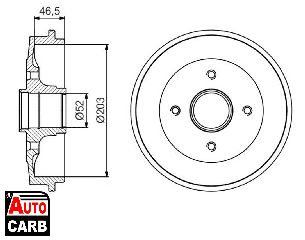 Ταμπουρο BOSCH 0986477184 για CITROEN SAXO 1996-2004, PEUGEOT 106 1996-2005, PEUGEOT 206 1998-2012