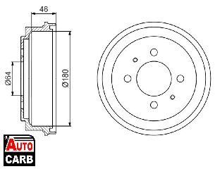 Ταμπουρο BOSCH 0986477186 για MITSUBISHI COLT 1992-2004, MITSUBISHI LANCER 1991-2003, MITSUBISHI MIRAGE 1995-2003