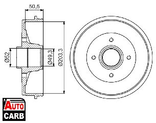 Ταμπουρο BOSCH 0986477197 για NISSAN MICRA 2002-2010, NISSAN NOTE 2005-2013