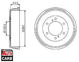 Ταμπουρο BOSCH 0986477223 για NISSAN CARAVAN 2000-2012, NISSAN NAVARA 1985-2008, NISSAN NP300 2008-