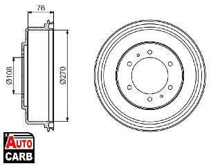 Ταμπουρο BOSCH 0986477233 για MITSUBISHI DELICA 1994-2007, MITSUBISHI L 1994-2007, MITSUBISHI L200 1996-2011